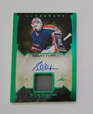 2023 LEAF IN THE GAME USED HOCKEY GRANT FUHR JERSEY PATCH AUTO EMERALD 2/4 