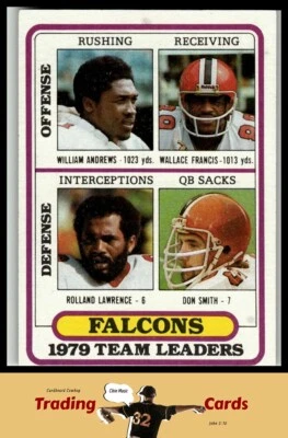 1980 Topps #411 Andrews / Francis / Lawrence / Smith Atlanta Falcons EX/NM - Image 1 of 2