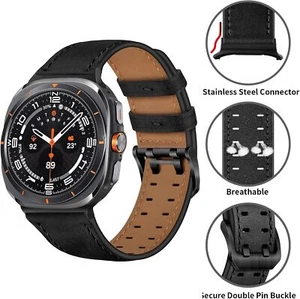 Luxury Designer Rugged Genuine Leather Band for Samsung Galaxy Watch 7Ultra Band - Picture 1 of 72