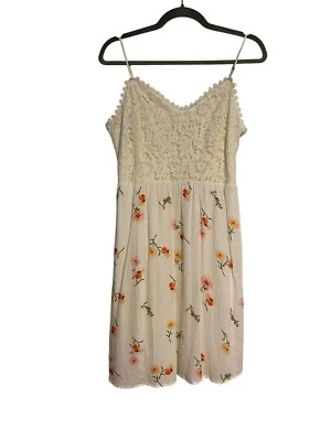 Алтарь государство платье женщин L слоновой кости цветочный кружева с подкладкой коттедж страны Western - Изображение 1 из 4