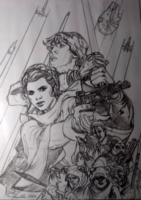 Arte original de dibujo a mano con lápiz y lápiz de J&M Tarantula - ¿Qué película? 2018 Foto 1 de 4