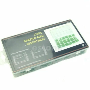 Green 270X Seal O-Ring Set Car Air Conditioning Rubber Washer Assortment Kit #8 - Foto 1 di 6