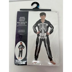 KBW Hooded Skeleton Bodysuit Costume Halloween Party Cosplay Child Medium - Picture 1 of 2