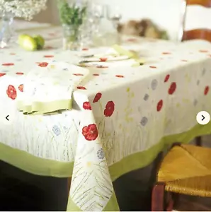COULEUR NATURE "Springfields" 71x71 MINT 100% Cotton Hand Printed Tablecloth - Picture 1 of 6