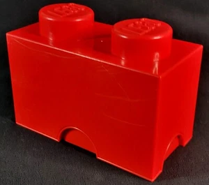 Lego 2x1 Stud Stackable Storage Brick Bin Box Container 4002 2012 Red - Picture 1 of 3