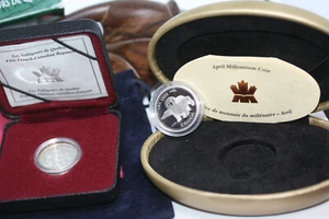 Set Canada 2000 Les Voltigeurs Québec & April Millennium Coin COA Proof RCM Box - Foto 1 di 12