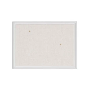 23x17 White Linen Bulletin Board Modern Frame for Home Office Classroom Decor - Picture 1 of 9