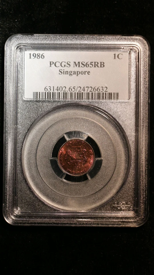 1968 Singapore PCGS MS 65 RB 1 Cent - Image 1 of 1