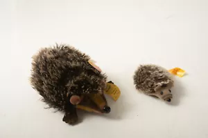 Vintage Steiff Joggi Igel (J2R-20) 5"" & 2,5"" Mohair (JSF6) 1670/10 & 056109 - Bild 1 von 9