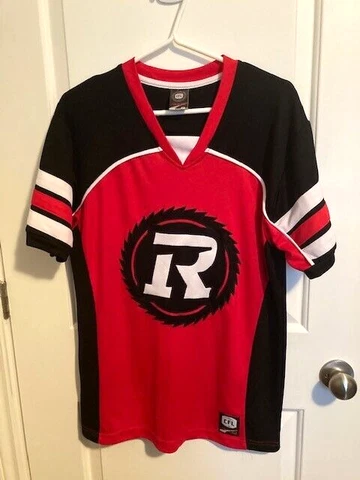 CFL-licensed Sogo Men's Ottawa RedBlacks Short-sleeved Jersey Size S, sewn logo Cover