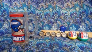 MINI CASCO NFL NEW YORK GIANTS TAZA DE VIDRIO STEIN TANKARD 12 OZ (5) MGD GORRAS DE CERVEZA - Imagen 1 de 10