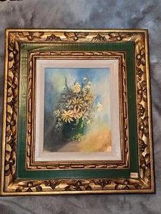 Vintage Framed Daisies Oil Painting By Norma Whitcomb 1974 Sand Kracker Warsaw - Picture 1 of 7