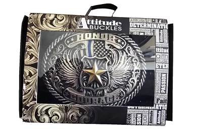 Montana Silversmiths Series Attitude Western Buckle Honor & Courage - Image 1 of 2