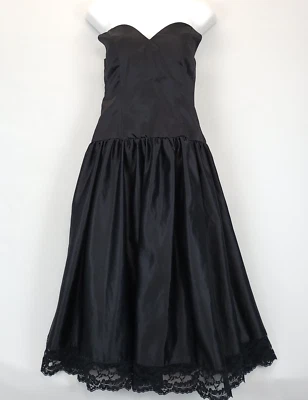 Urban Girl Nites Black Strapless Dress Lace Gown Junior 7 / 8 Fairy Event Prom - Image 1 of 4