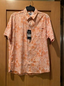 Salt Life Men’s SLX Performance Orange Ventilated Short Sleeve Shirt NWT Size S - Picture 1 of 7