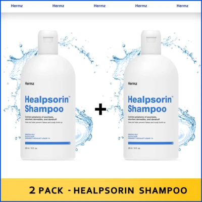 2 PACK Healpsorin Therapeutic Psoriasis Shampoo 500ml Salicylic Acid -  Dermz - Image 1 of 4