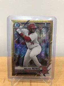 2021 Bowman Chrome Mega Box MALCOM NUNEZ /50 GOLD REFRACTOR 1ST BOWMAN CARDINALS - Picture 1 of 3