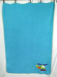 KOALA BABY Blanket Fleece Blue Green Turquoise Helicopter Teal Aqua Infant Lovey - Picture 1 of 12