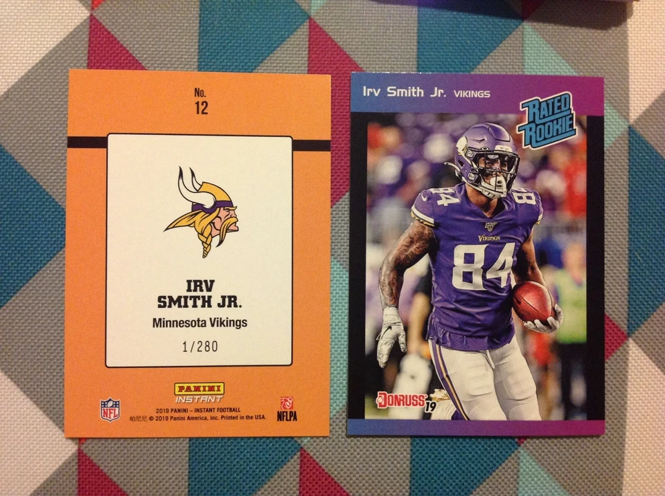 #12 Irv Smith Jr Vikings RC RATED ROOKIE RETRO 2019 PANINI INSTANT 1989 Donruss - Image 1 of 1