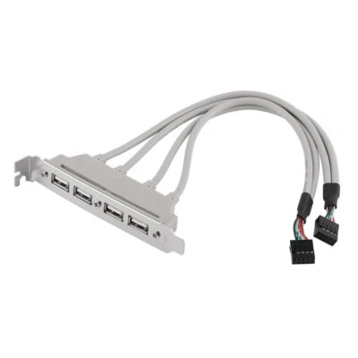PC Motherboard 4-Ports USB2.0 Hub 9Pin Header Rear Panel Expansion Adapter Cable - Image 1 of 4