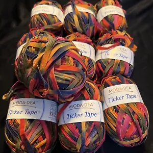 10 Skeins MODA DEA Ticker Tape Bulky Yarn Color 9727 Charade Dye Lots 48 & 51 - Picture 1 of 4
