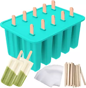 Ozera Popsicles Molds, 10-Cavity Popsicle Maker Molds Silicone Popsicle Molds, H - Picture 1 of 12