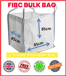 Bulk Bag Dumpy Jumbo Builders Garden Rubble Aggregate Reusable Sack 85x85x85cm