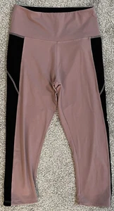 Victoria's Secret PINK Ultimate Size M Cropped Soft Pink & Black Leggings (B5) - Picture 1 of 15