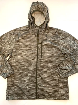 Columbia Jacket Mens L Morning View Hooded Windbreaker Green Nylon Packable - Image 1 of 4