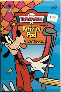 Toontown Activity Pad for Kids Goofy Walt Disney Toy Original Vintage Licensed - Picture 1 of 1