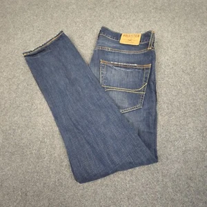 Hollister Jeans Mens 32 Blue Denim Huntington Low rise slim Zip Fly Size 32x30 - Picture 1 of 12