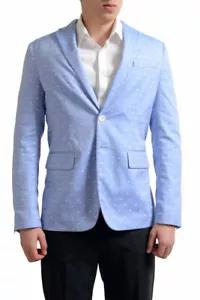 Dsquared2 Men's Light Blue Polka Dot Two Button Sport Coat Blazer US 38 40 42 - Picture 1 of 3