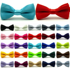 Boy Child Bowtie Kid Toddler Solid Pre Tied Party Wedding Tuxedo Bow Tie Necktie - Picture 1 of 19