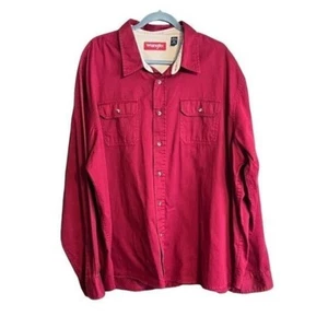 Camicia uomo 3XL Wrangler manica lunga marrone con bottoni. 100% cotone. * - Foto 1 di 7