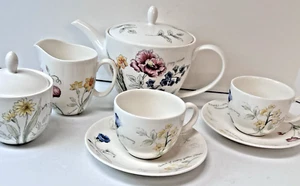 Lenox Artist Sketchbook Porcelain 7 Piece Wildflower Tea Set NEW Open Box - Picture 1 of 12