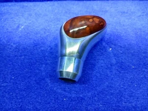 CLASSIC MINI GEAR KNOB UNIVERSAL FITMENT, ALLOY AND WALNUT, SNAKE EYED STYLE - Picture 1 of 6