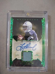 2022 LEAF USED IN THE GAME PATCH AUTO 2/2 TROY AIKMAN CHEAPEST ON EBAY! MINT! SP - Picture 1 of 11