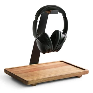 Headphone Stand for Desk,Acacia Wood Tray with Headphone Holder,Gaming Headse... - Picture 1 of 7