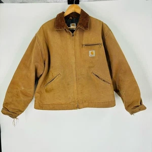 Vintage Carhartt J01 BRN Blanket Lined Detroit Jacket Brown Mens Size 48 - Picture 1 of 10