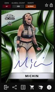 Michin - Green Signature Iconic - Topps Slam WWE Chrome Black 25 - Picture 1 of 1