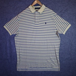 Polo Ralph Lauren Mens XL Short Sleeve Polo Shirt Striped Cotton Classic Fit - Foto 1 di 9