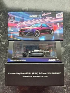 Inno64 Nissan Skyline GT-R (R34) Z- Tune "ENDGAME" Chase BLACK Australia Edition - Picture 1 of 2