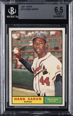 1961 TOPPS #415 HANK AARON BGS 6.5 - Image 1 of 2