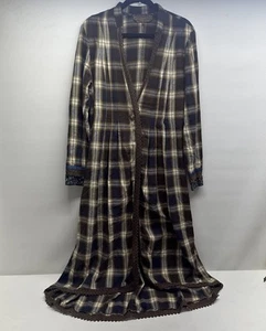 Doble D Ranch Plaid Long Kimono Dress Size L - Picture 1 of 11