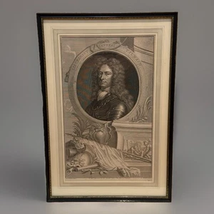Antique Framed Mezzotint Engraving, Lt General Talmash, C 1750 - Imagen 1 de 8