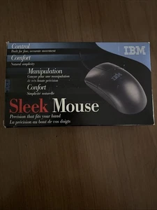 Vintage-Rare!!! IBM 2 Button PS2 Sleek Mouse 28L3673 Black, New & Sealed. - Picture 1 of 4