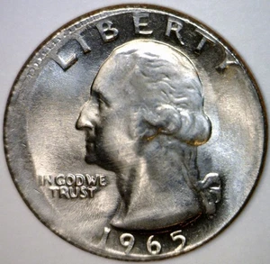 1965 ERROR OFF CENTER Washington Quarter Unc. / BU Details O/C Coin   NR - Picture 1 of 4