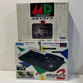 SEGA Mega Drive HAA-2510 & Mega CD2 HAA-2912 set Japan