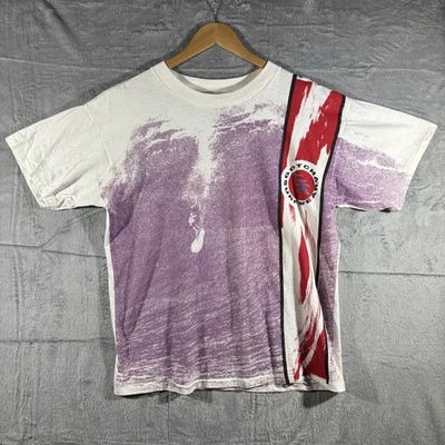 Vintage 90s Gotcha Surfwear T Shirt Men Large White Graphic Surf AOP Print Logo - Image 1 of 4