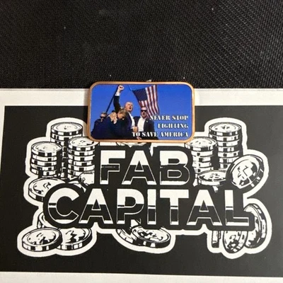 Barra de cobre fino coloreada President Trump "Never Stop Fighting" 1 AVDP oz .999 - Imagen 1 de 2